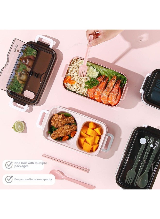 Generic - Double-layer Lunch Box Microwave Student Lunch Box Office Worker Portable Sealed Crisper High Temperature Resistant Lunch Box Wholesale-Specifications:Molds Are Held By Our Factory, Large Quantity Can Be Negotiated - Image 1