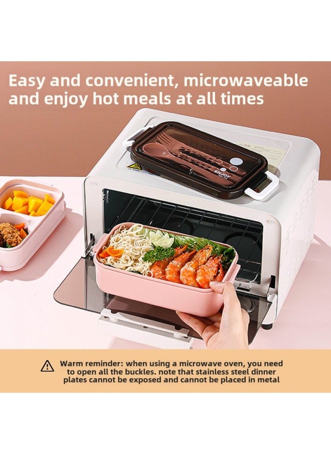 Generic - Double-layer Lunch Box Microwave Student Lunch Box Office Worker Portable Sealed Crisper High Temperature Resistant Lunch Box Wholesale-Specifications:Molds Are Held By Our Factory, Large Quantity Can Be Negotiated - Image 1