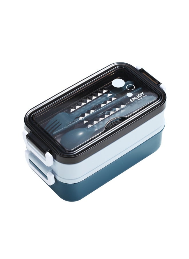 Generic - Double-layer Lunch Box Microwave Student Lunch Box Office Worker Portable Sealed Crisper High Temperature Resistant Lunch Box Wholesale-Specifications:Molds Are Held By Our Factory, Large Quantity Can Be Negotiated - Image 1