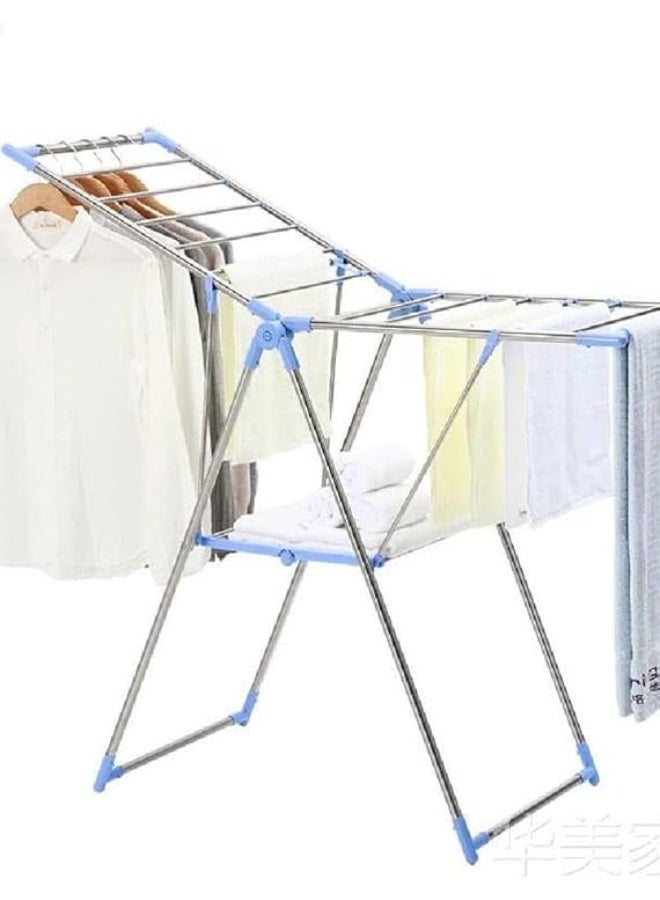 Stainless steel clothes dryer - strong and durable, rust-resistant - folds easily for storage - practical design for home and balcony - Image 2