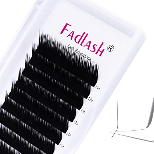 FADLASH Eyelash Extensions L Curl 0.10 Mix Tray 8-14mm Classic Lash Extensions Individual Lashes Silk Eyelash Extension Supplies (0.10-L, 8-14mm Mixed) - Image 1