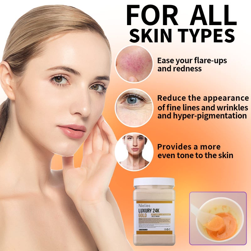 Nielies Jelly Mask for Facial Professional- Peel off Hydro Face Mask Powder for Hydrating & Cleaning - 23 Fl oz (24k) - Image 3