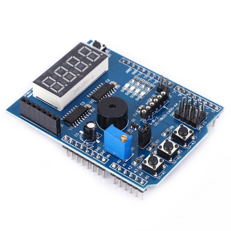 Multifunctional Expansion Board: 4-Way LED Indicator Temperature Sensor Analog Input - Seamless Mainstream Controller Connection Basic Learning Kit for Interactive Development Experimenters - Image 5