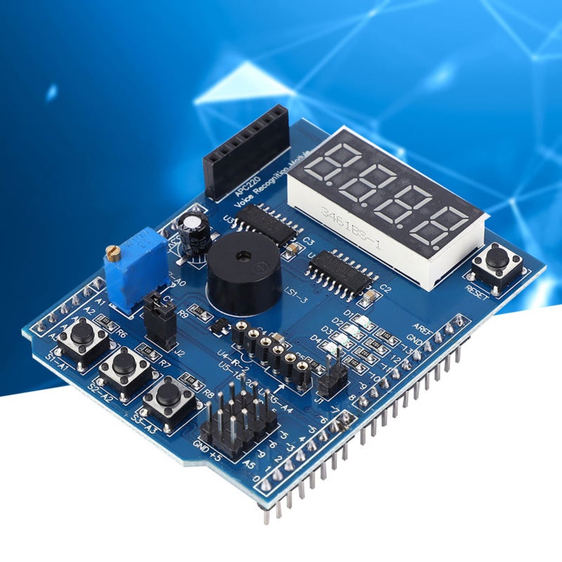Multifunctional Expansion Board: 4-Way LED Indicator Temperature Sensor Analog Input - Seamless Mainstream Controller Connection Basic Learning Kit for Interactive Development Experimenters - Image 4