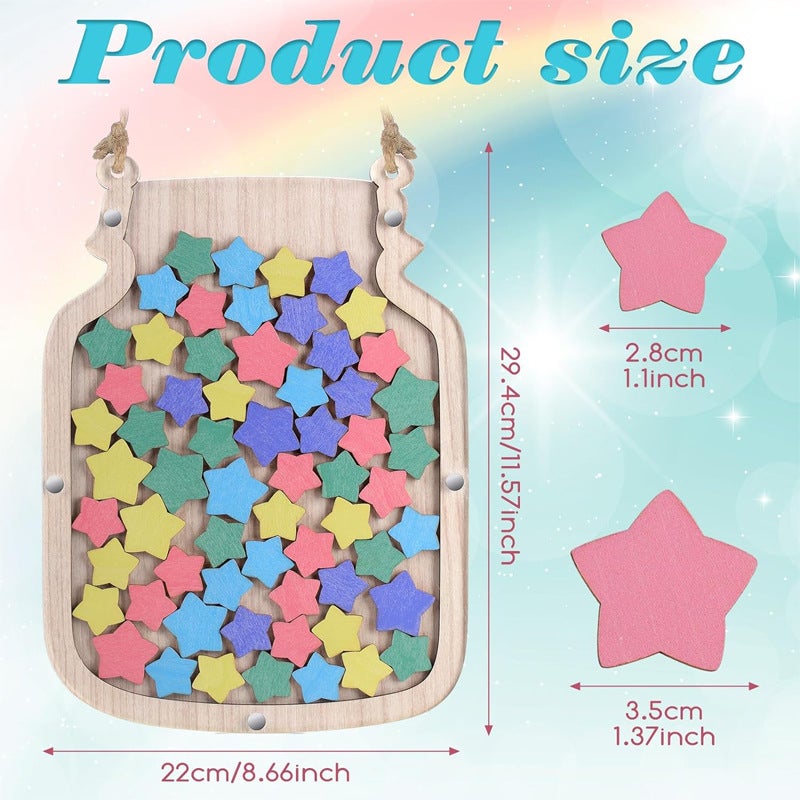 Customized Moon Star Reward Jar for Kids Large 5 colors/100 stars 