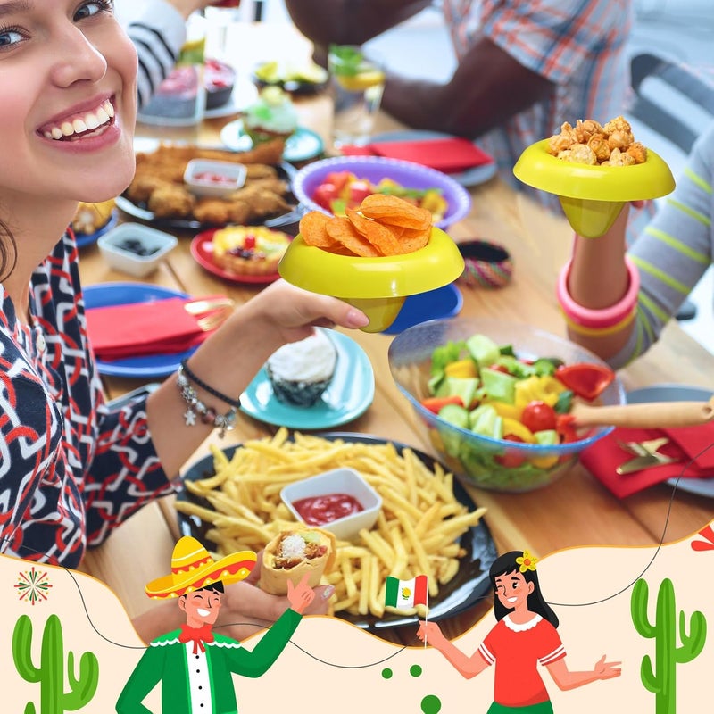 Uiifan 12 Pcs Plastic Ice Cream Bowls Scoops Set 8 Ounces Cinco De Mayo Fiesta Party Cups Dessert Bowls Mini Dessert Sundae Snack Cups for Summer Ice Cream Party Favor Supplies Decorations - Image 4