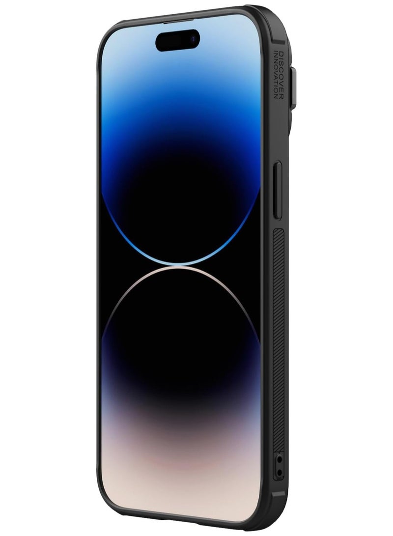 Nillkin Megnetic Series Case With Hard Back Cover And Texured Camera Cover Luxury Design Fits Apple Iphone 15 Pro - Black - Image 3