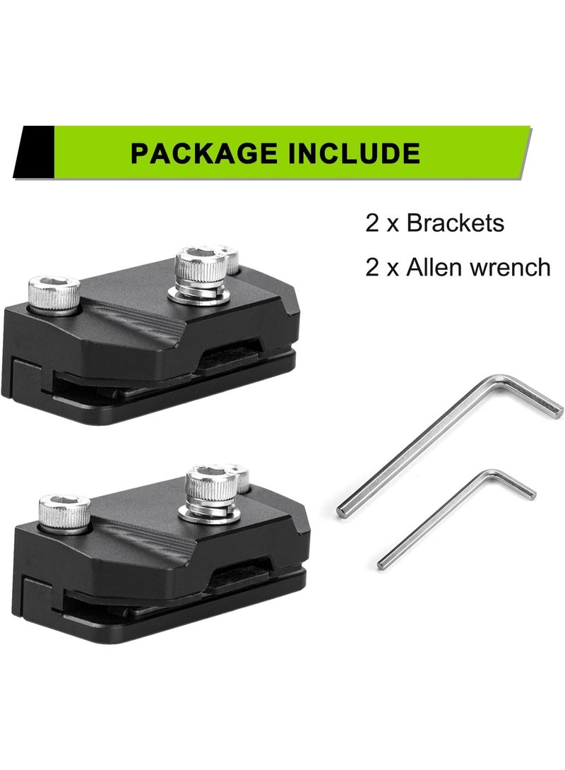 Ditch Light Brackets Hood Mount - 2PCS Universal LED Light Bar Mounting Brackets Hood Hinge Pillar Pod Fog Light Brackets Clamp M6 for Car Truck Off-Road Accessories No Drilling CNC Aluminum Black - Image 5