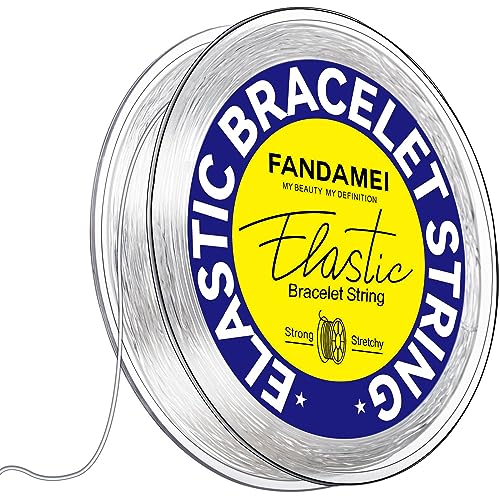 FANDAMEI 08mm Elastic Strings for Bracelets Crystal Stretch Bead Cord for Jewelry Making Clear Stretchy Elastic String Cord for Beading Transparent Thread for Bracelet Necklace Making