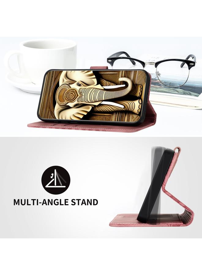 S-TOP Case For iPhone 12 mini YX0060 Elephant Head Embossed Phone Leather Case with Lanyard - Image 4