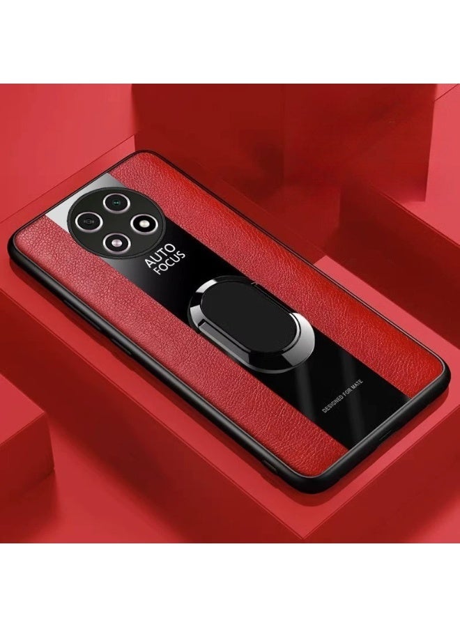 Honor X9c Phone Case TPU Shockproof Back Cover with Camera Lens Protection Magnetic Ring  HolderRed - Image 1