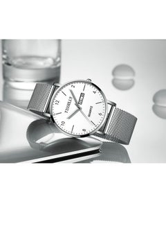 T079 Silver Case White Face Silver Mesh Strap