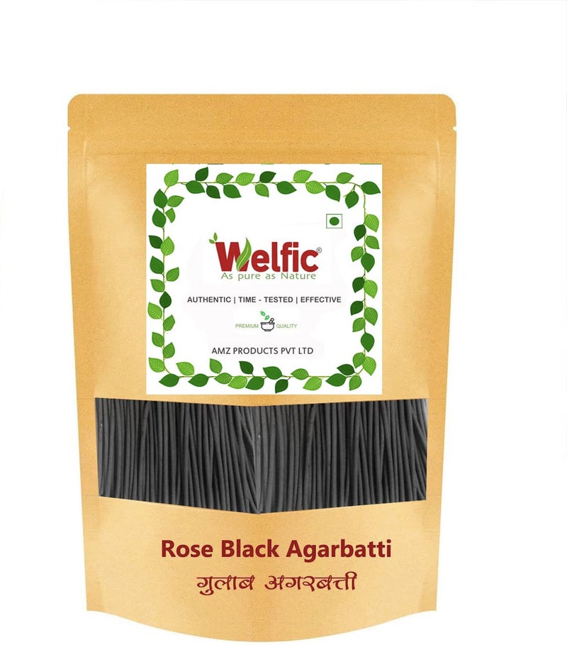 Welfic 100 Pure and Natural Charcoal Free Rose Black Agarbatti for Pooja Luxury Incense Sticks Premium and Fresh Fragrance for Home 1 Kg - Image 1