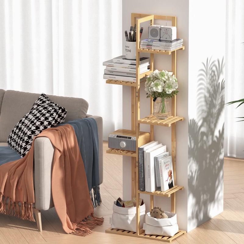 Laiensia Bamboo Plant Stand Rack 6 Tier,Multiple Stand Holder Shelf Rack, Indoor&Outdoor Planter Display Shelves for Patio Garden, Living Room, Corner Balcony and Bedroom,Wood Color - Image 3