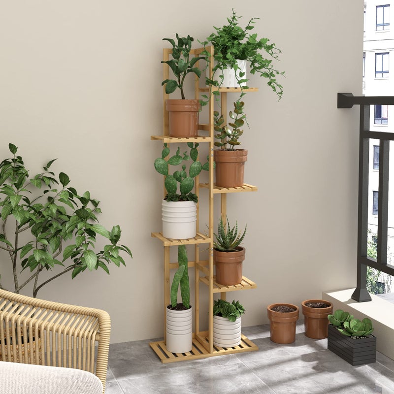 Laiensia Bamboo Plant Stand Rack 6 Tier,Multiple Stand Holder Shelf Rack, Indoor&Outdoor Planter Display Shelves for Patio Garden, Living Room, Corner Balcony and Bedroom,Wood Color - Image 4