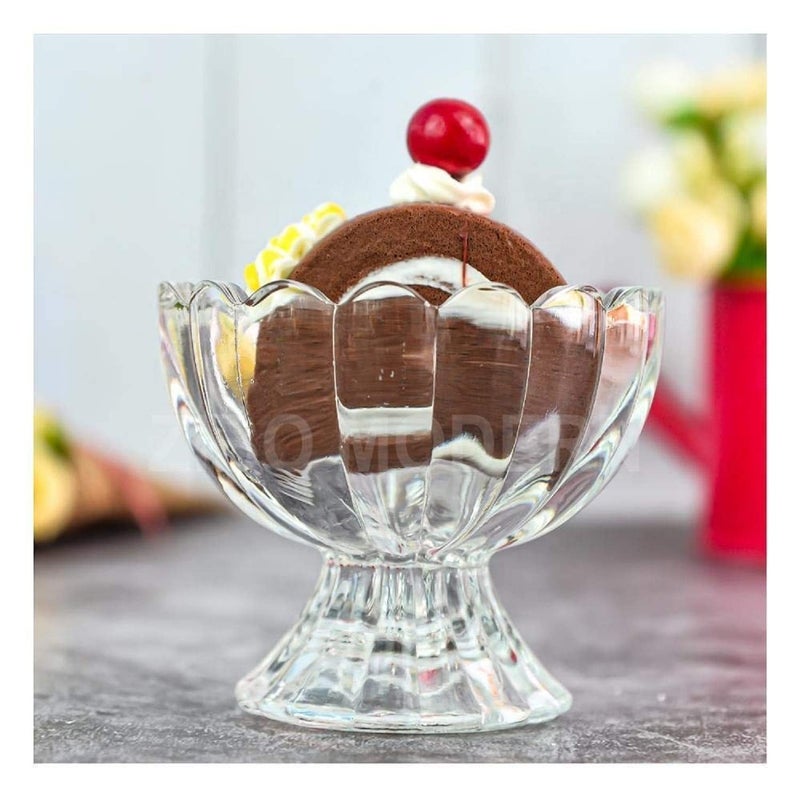 ROSEFINCH ROSEFINCH 120ml Small Cute Round Shaped Crystal Clear Cut Glass Ice Cream CupsBowls Perfect for Dessert Ice Cream Fruit Salad and Cocktail Cup Set Pack of 6 pcs  - Image 5