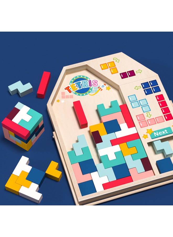 Three-dimensional Tetris Puzzle Building Blocks Children's Multi-functional Puzzle Development Boys And Girls Educational Toys-Color:Mushroom Tetris - Image 1