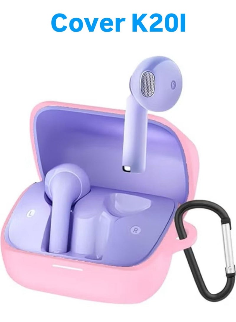 جراب سيليكون لسماعات انكر k20i - بينك - Image 1