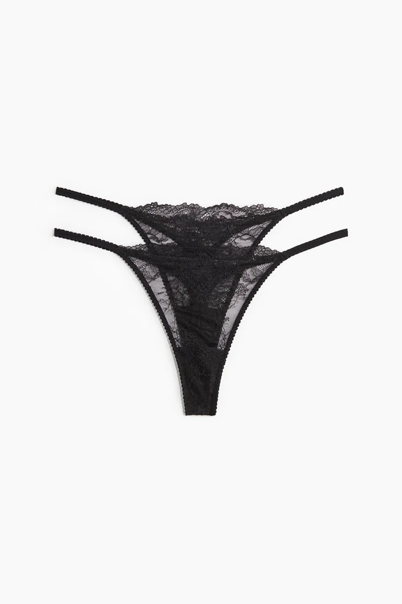 H&M 2-pack lace tanga thong briefs