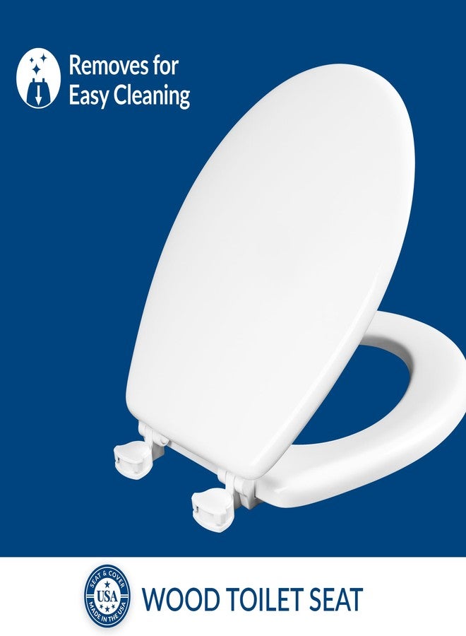 Mayfair Athens Toilet Seat, Easy Clean Hinges and Durable Wood Seat, Round, White - Image 2