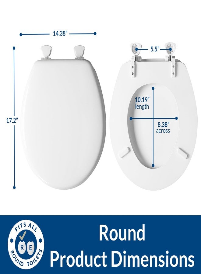 Mayfair Athens Toilet Seat, Easy Clean Hinges and Durable Wood Seat, Round, White - Image 3
