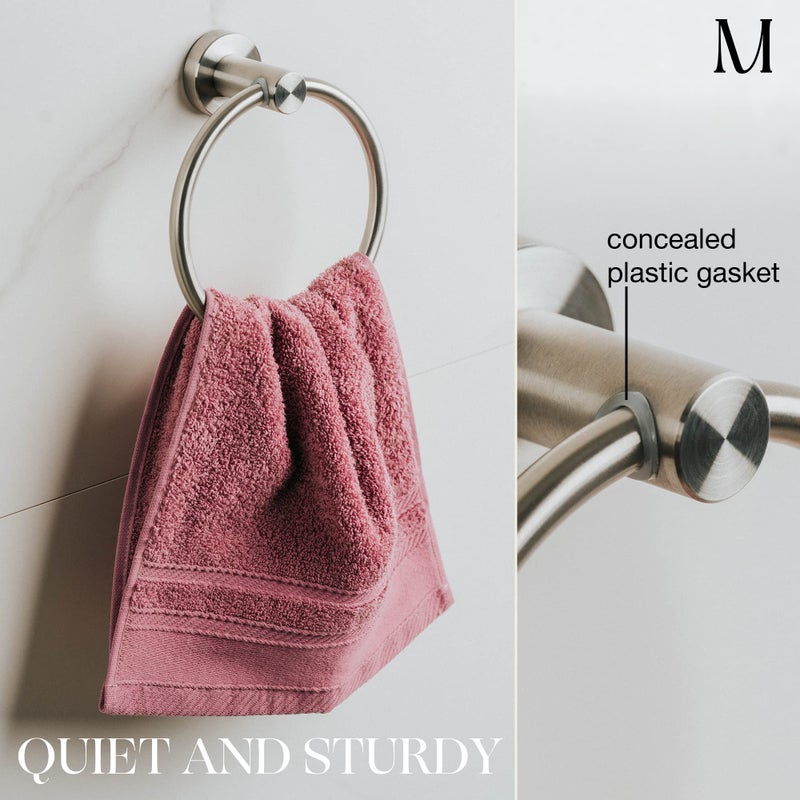 Marmolux Acc Brushed Towel Ring for Bathroom - Hand Towel Holder for Bathroom Wall - SUS304 Stainless Steel Bathroom Towel Rack Hardware Set. - Image 5