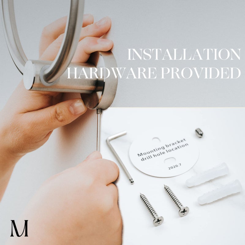 Marmolux Acc Brushed Towel Ring for Bathroom - Hand Towel Holder for Bathroom Wall - SUS304 Stainless Steel Bathroom Towel Rack Hardware Set. - Image 4