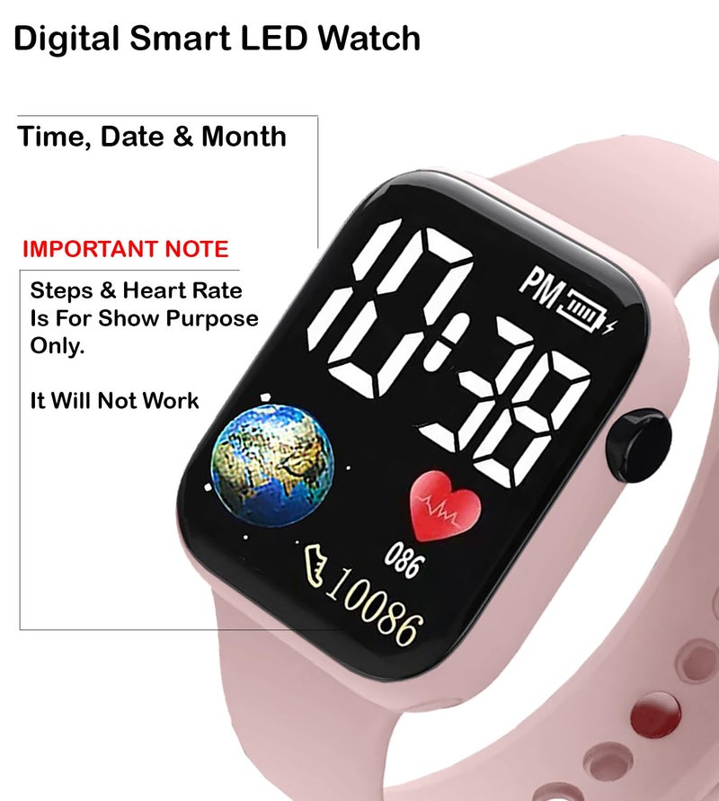 Matrix Kids Edition Digital LED Wrist Watch (Pink) - Image 2