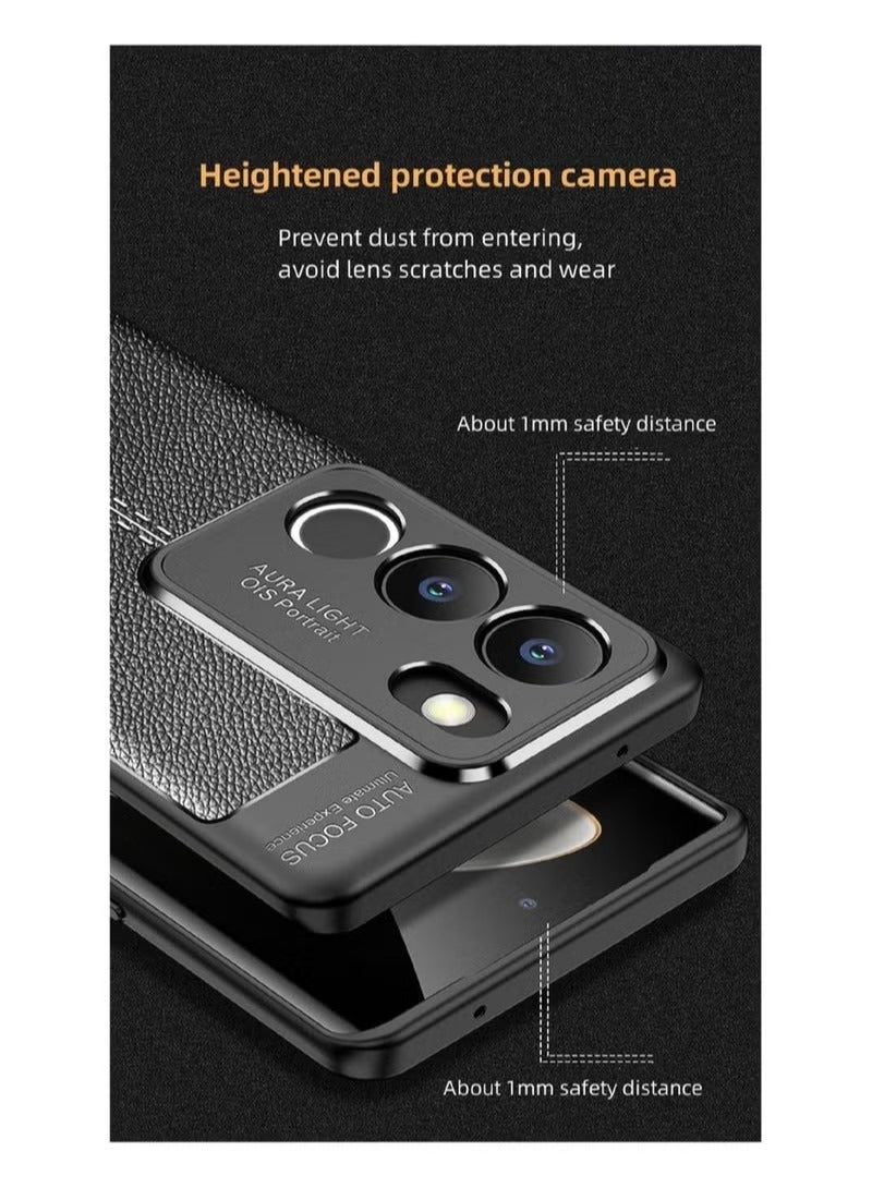 غطاء حماية ل ViVo V29 مضاد للخدش ناعم سيليكون مقاوم للصدمات أسود - Image 3