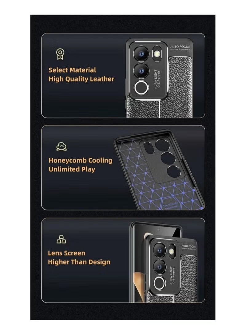 غطاء حماية ل ViVo V29 مضاد للخدش ناعم سيليكون مقاوم للصدمات أسود - Image 2