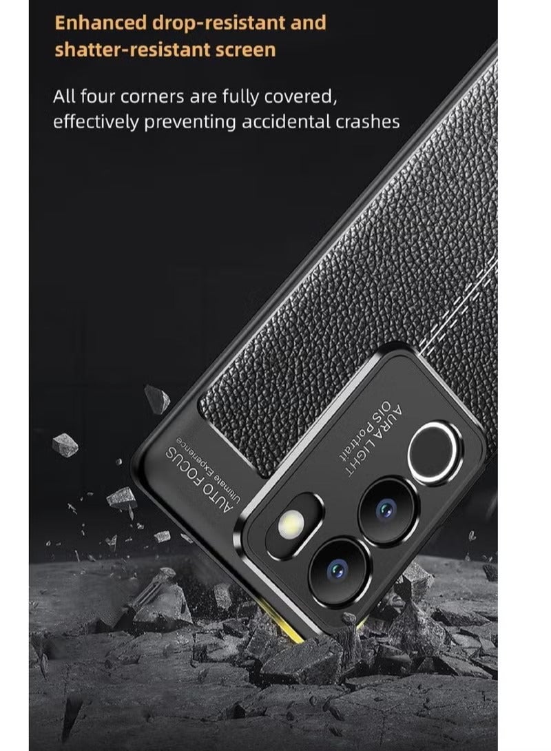 غطاء حماية ل ViVo V29 مضاد للخدش ناعم سيليكون مقاوم للصدمات أسود - Image 4