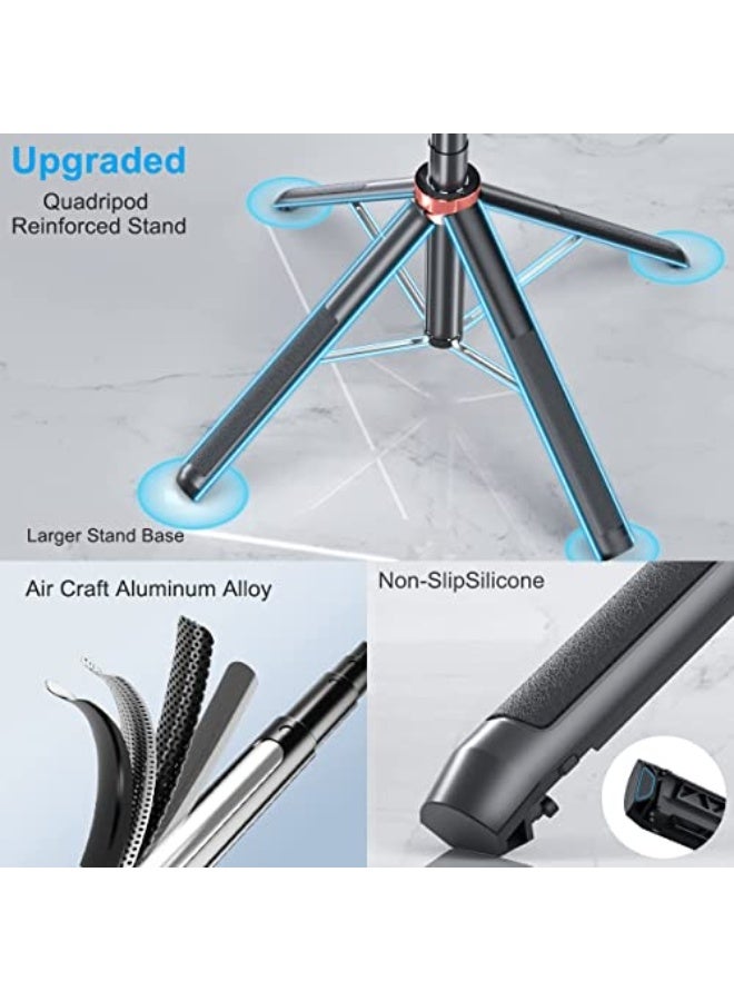 71 inch Extra Long Selfie Stick Tripod Anti-shake Selfie Stick with Balance Handle,Quadripod Stand with Rechargeable Bluetooth Remote for Mobile Phone, Selfie Stick Tripod with 1/4 Screw - Image 5