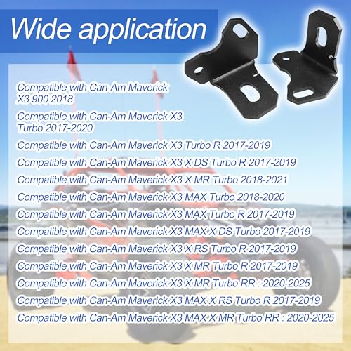 WEST ORGIN X3 Adjustable Whip Light Flag Mount Bracket UTV Rear Pillar Flag Antenna Mounting Bracket for LED Whip Light Compatible with 2017-2022 Can Am Maverick X3/X3 Max Turbo DS RS RR Whip Holder - 2PCS - Image 4