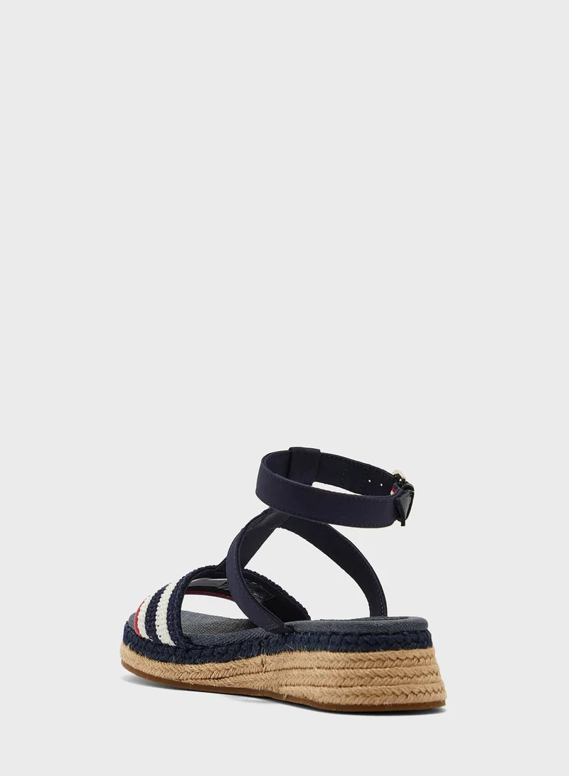 TOMMY HILFIGER Crochet Platform Wedge Sandals