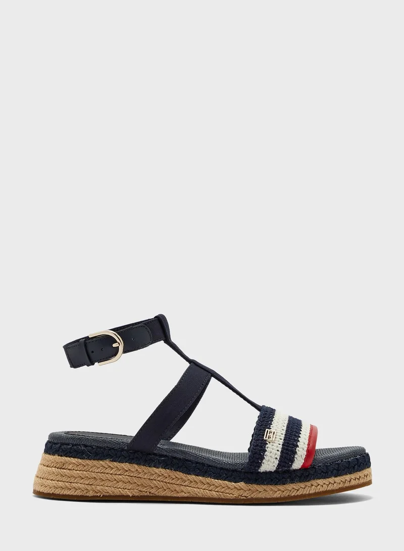 TOMMY HILFIGER Crochet Platform Wedge Sandals