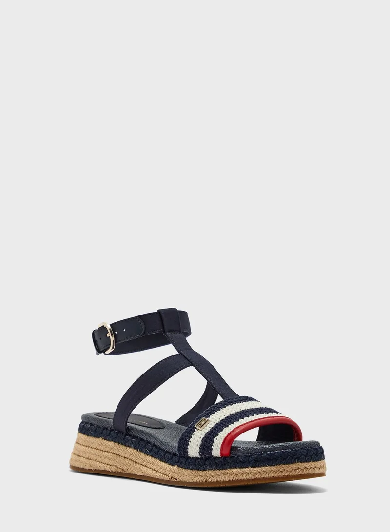 TOMMY HILFIGER Crochet Platform Wedge Sandals