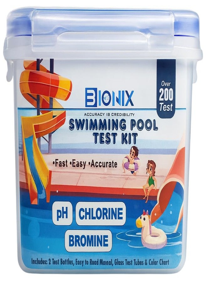 BIONIX Swimming Pool Test Kit | Ph and Chlorine Pool Test Kit (200 Test). - Image 1