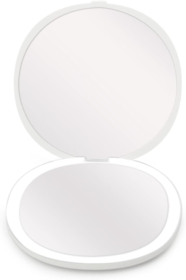 ACHORO ACHORO Makeup Mirror Multi-Functional Suitable for Wallet Pouch - 3X Magnifying with Light - Premium Quality Led, Dimmable, Compact & Rechargeable - Portable Travel Lighted Beauty Makeup Mirror