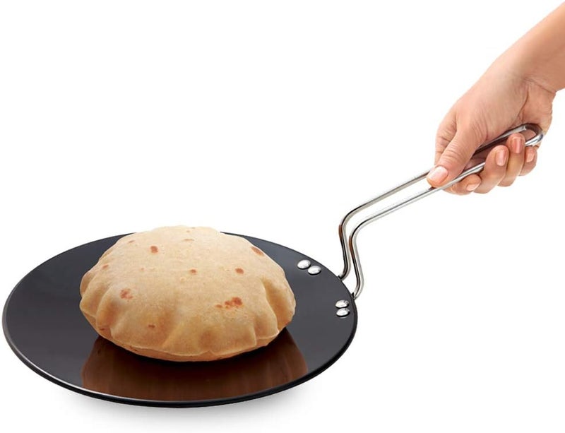 Hawkins Futura 24 cm Hard Anodised Roti Tava - Induction Compatible, Black - Image 1