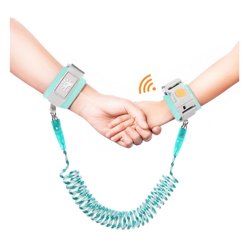 WSZCML Anti Lost Wrist Link,Toddler Harness Walking Leash with Induction Lock,Reflective Child Wrist Leashes for Baby,6.56ft Kids Leash for Supermarket Mall Airport Amusement Park Zoo Travel（Cyan） - Image 1