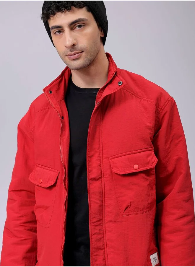 شركة المرآب الهندية Men Slim Fit Solid Puffer Jackets