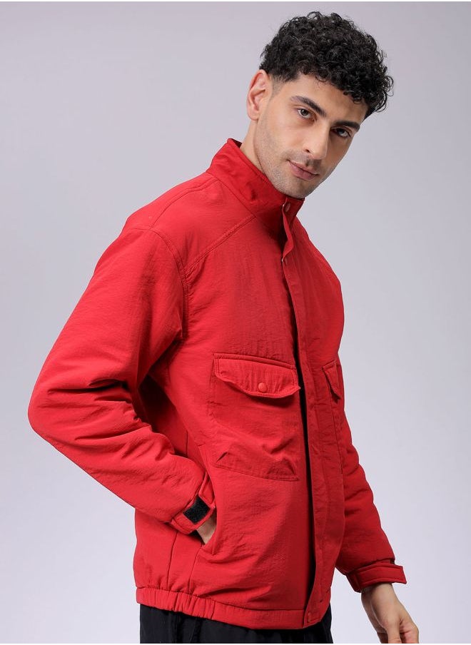 The Indian Garage Co Men Slim Fit Solid Puffer Jackets  - Image 4