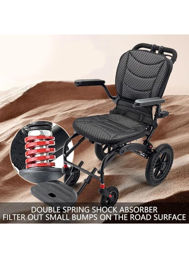 Cool Baby Wheelchairs for Adults,Transport Wheelchair Lightweight Foldable with Removable Cushion,Transport Chair,Ergonimic Travel Aluminum Wheelchair with Telescopic Handle, Support 220lbs - Image 1