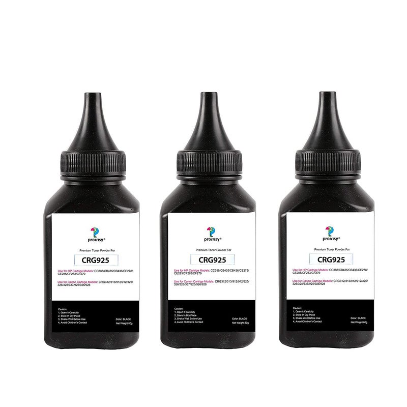 proffisy 925 Toner Powder Refill Compatible with Canon Image Class LBP6030B, Image Class MF3010-80gm Per Bottle(Pack of 3) - Image 5