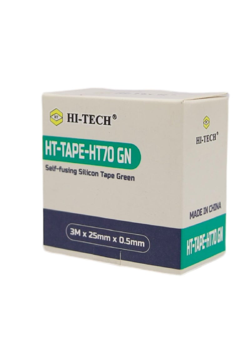 هاي-تيك شريط سيليكون HI-TECH - شريط سيليكون ذاتي الانصهار، مقاوم للماء ومقاوم للحرارة للعزل الكهربائي، والإصلاحات الطارئة، وتسريبات الرادياتير. - Image 1