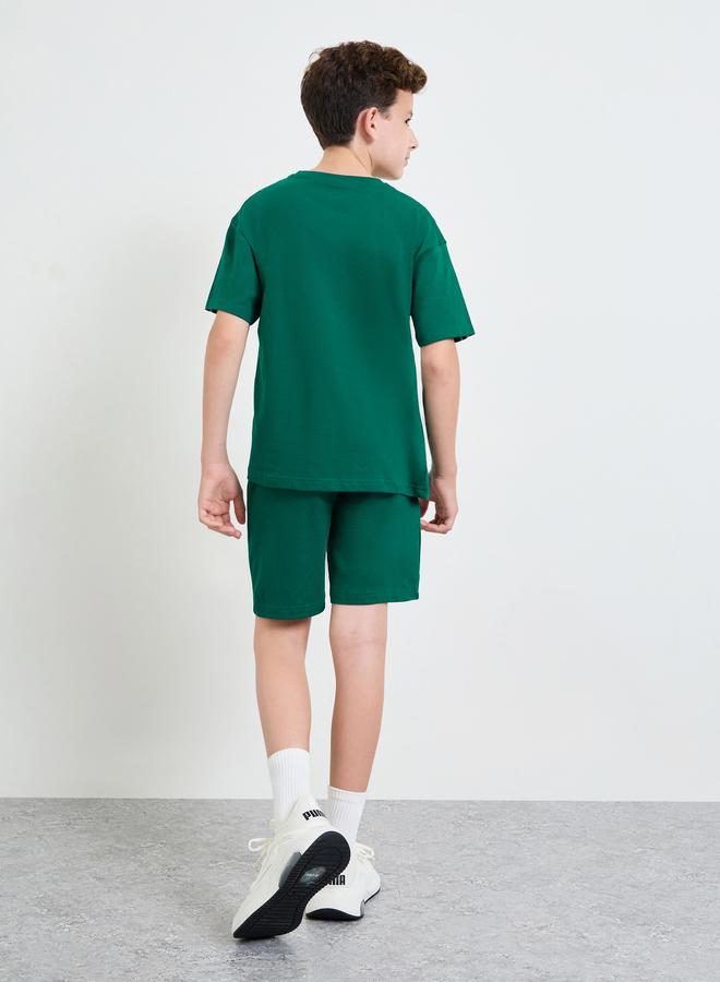 Styli Side Stripe Drop Shoulder Oversized T-Shirt and Drawstring Short Set - Image 4