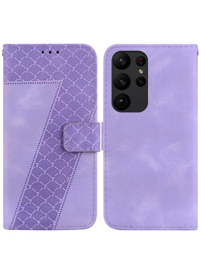 اس-توب جراب لهاتف Samsung Galaxy S23 Ultra 5G جراب هاتف جلدي منقوش على شكل سبعة أشكال - Image 1