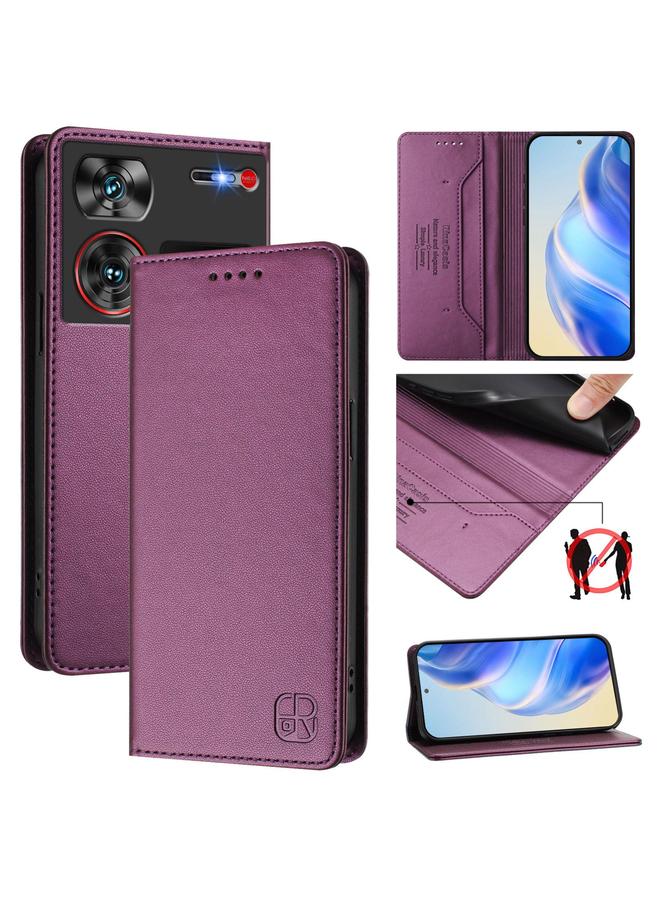 The Bros Case For ZTE Nubia Z60 Ultra RC01 Dual-Folded Magnetic Suction RFID Leather Phone Case