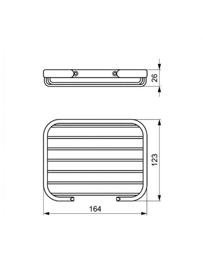Ideal Standard Connect Rectangular Wall-Mounted Soap Basket, Chrome-Plated Metal, Chrome, 123 x 164 x 26 mm - Image 3
