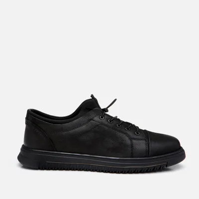 Hotiç 02AYH295700A100 GENUINE Leather Black Men's Casual Shoes